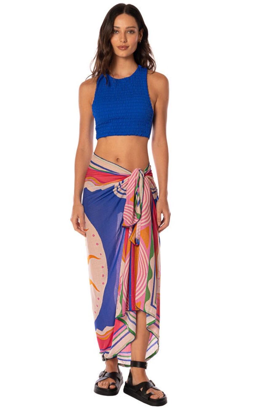 Maaji Sarong Isla Pareo Sunlit Bloom Cover up Colorful Pareo One Size NWT